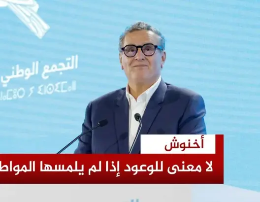 أخنوش: نشتغل بمنطق المسؤولية لا الحسابات