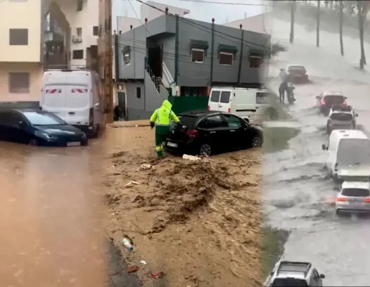أمطار غزيرة بمدن الشمال.. انقطاع محاور طرقية وغمر شوارع وسيارات (فيديو وصور)