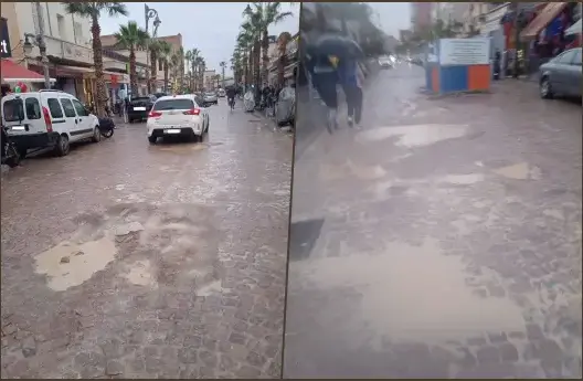 "روت مراكش" بوجدة يغرق في "البرك"