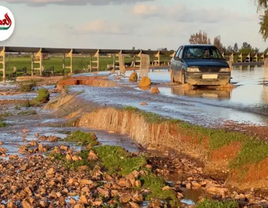 سيول الأمطار تدمر طريقا حيوية بدكالة
