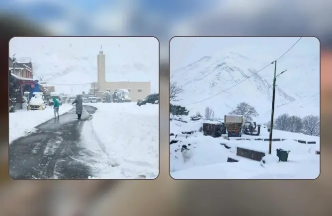 الثلوج تواصل إغلاق ممر “تيزي ن تيشكا” ومحاور طرقية بإقليم ورزازات