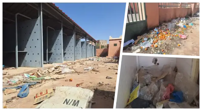 زاكورة: “السوق النموذجي” يتحول لمطرح أزبال.. صرخة الساكنة تصل إلى “وصل السيل الزبى”