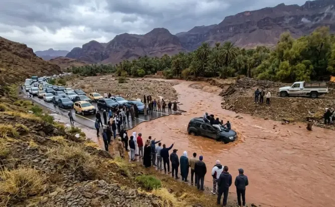 الجنوب الشرقي تحت رحمة الأمطار.. طرق مقطوعة وسياح عالقون وبنية تحتية تفضح سنوات الإهمال