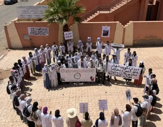 طلبة التمريض بزاكورة يحتجون للمطالبة بتحسين ظروف التكوين