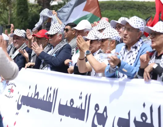 مسيرة حاشدة بالرباط تؤكد تضامن المغاربة مع فلسطين وتندد بـ“قانون إعدام الأسرى”
