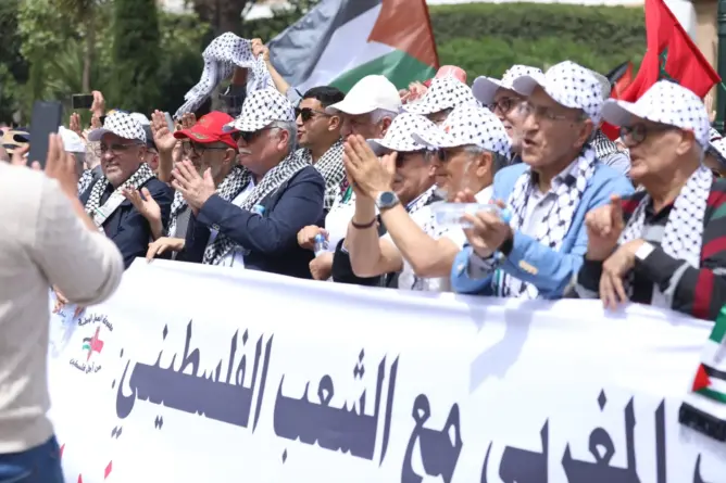 مسيرة حاشدة بالرباط تؤكد تضامن المغاربة مع فلسطين وتندد بـ“قانون إعدام الأسرى”