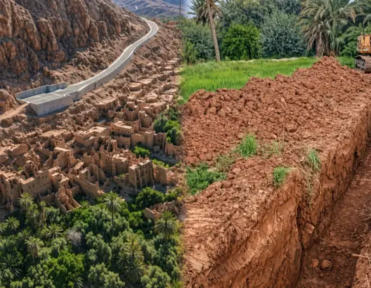 جدل واسع حول أشغال حفر تهدد النخيل والفرشة المائية بواحة تودغى بتنغير