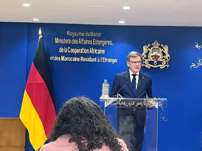 وزير الخارجية الألماني يوهان فاديفول، خلال زيارته الرسمية إلى المغرب،