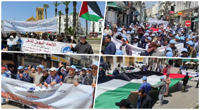 فاتح ماي بتطوان.. مسيرات غاضبة ضد الغلاء و”الحكرة” وحضور لافت للقضية الفلسطينية (صور)
