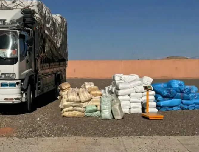 الدرك الملكي يحجز 5.5 أطنان من المواد البلاستيكية ضواحي ورزازات
