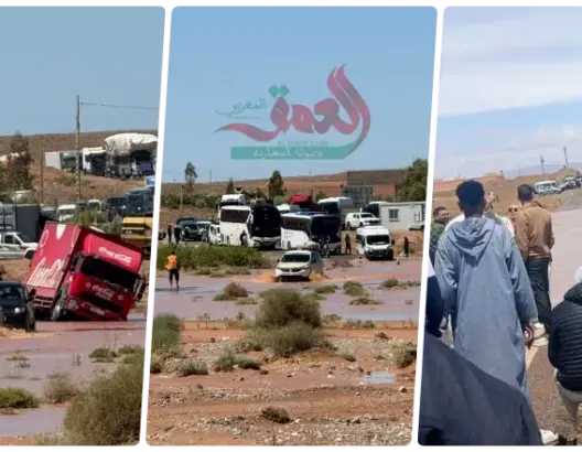 سيول “طوفانية” تقطع محاور طرقية بدرعة تافيلالت.. ومطالب بتسريع مشاريع طرقية (صور)