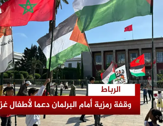 وقفة رمزية أمام البرلمان تضامنا مع غزة