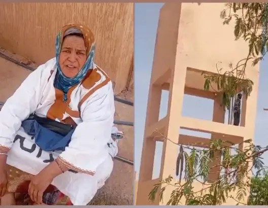 أم تستغيث لإنقاذ ابنها المعتصم فوق صهريج مياه بآسا الزاك بعد “إقصائه” من مشروع اجتماعي