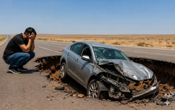 سقطت سيارته في حفرة عميقة.. حكم قضائي ينتصر لسائق ضد وزارة بركة