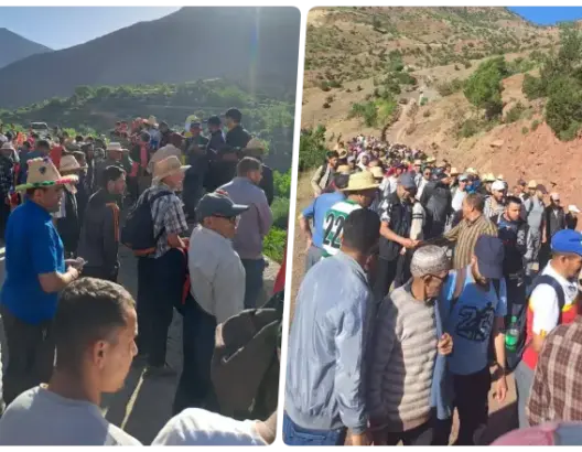 العزلة ومساطر البناء تخرجان سكان دواوير “تيفني” في مسيرة على الإقدام نحو عمالة أزيلال