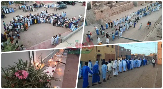 سكان محاميد الغزلان يردون على جريمة قتل سيدة أجنبية بـ”مسيرة الشموع” (صور)