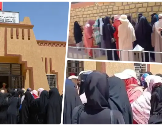 تحت لهيب الحرارة.. نساء فم الحمر بالرشيدية يحتججن ضد التهميش ويطالبن بالتنمية (صور)
