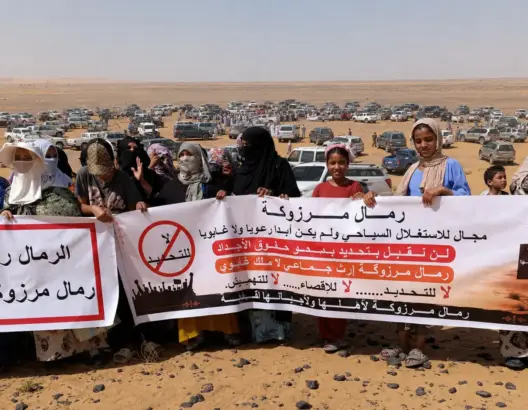 تحفيظ الرمال يفجر احتجاجات بمرزوكة.. وسكان “آيت خباش” يطالبون بحماية حقوقهم التاريخية (صور)