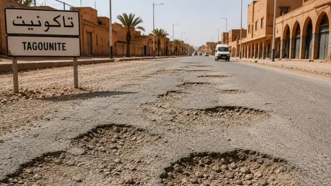 تاكونيت.. “طريق الموت” تحاصر بوابة الصحراء وأشغال متعثرة تعمّق معاناة الساكنة لأزيد من عقد