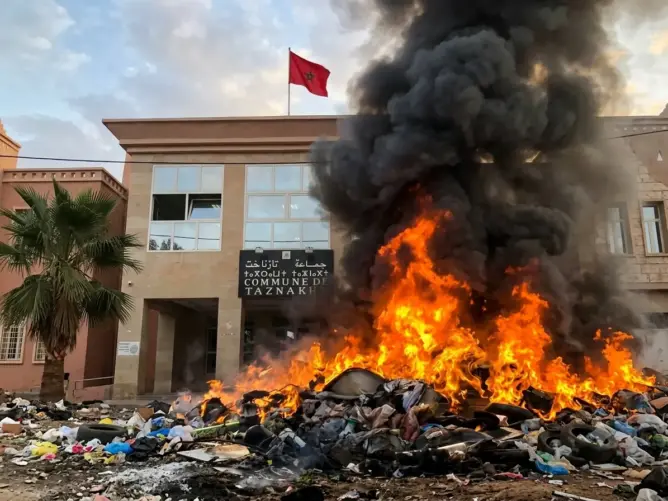 أدخنة النفايات تخنق سكنة “تجزئة الموظفين” بتازناخت.. ورئيس الجماعة يوضح