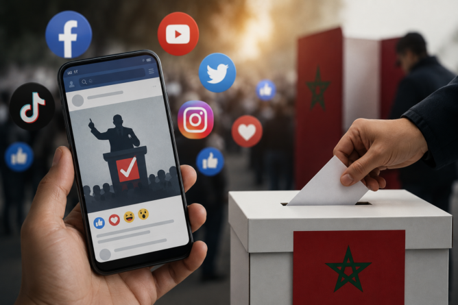 عناصر تعبيرية توضح تأثير المنصات الرقمية على نزاهة الانتخابات