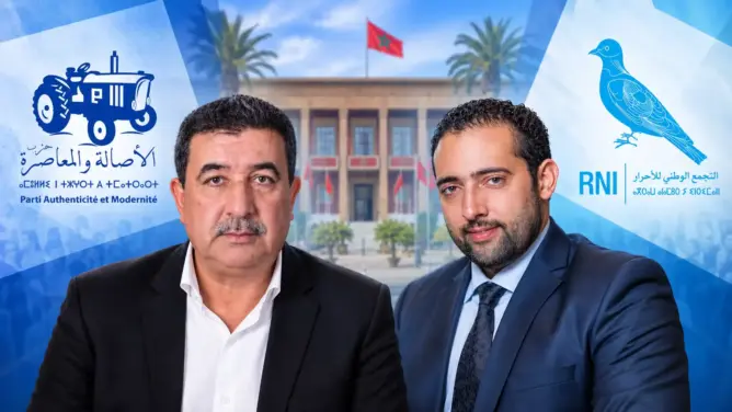 عبد الرحيم بن الضو وأمين النقطي في سياق التنافس الانتخابي بين الأصالة والمعاصرة والتجمع الوطني للأحرار بمديونة
