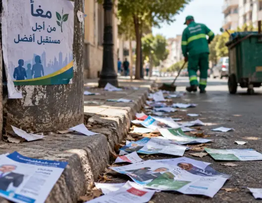 المنشورات الانتخابية تغزو شوارع المدن وتعيد النقاش حول رقمنة الحملات واحترام البيئة