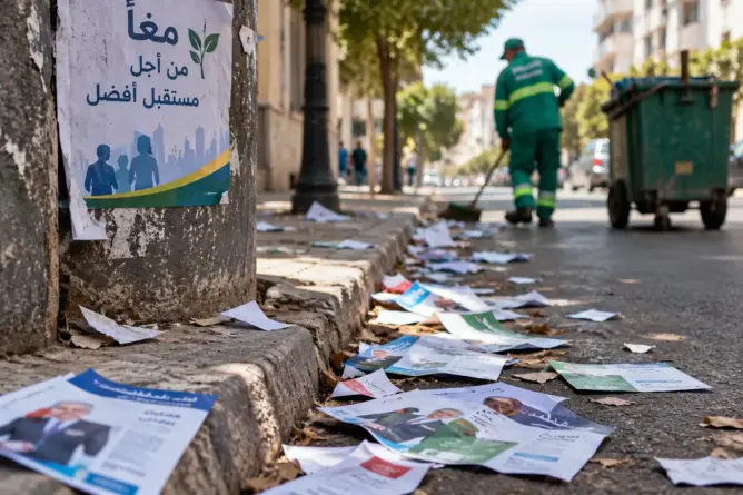 المنشورات الانتخابية تغزو شوارع المدن وتعيد النقاش حول رقمنة الحملات واحترام البيئة