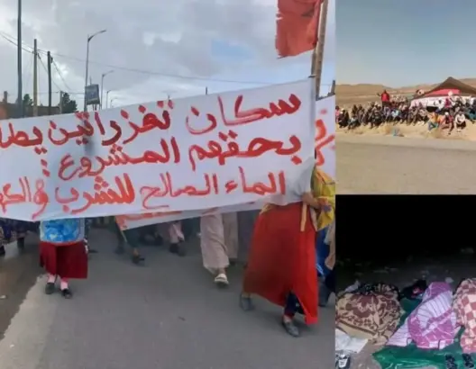 المطالبة بالماء والكهرباء تخرج سكان “تغزراتين” بفجيج في مسيرة على الأقدام نحو الراشيدية (صور)
