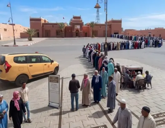 طوابير وانتظار لساعات .. فوضى النقل تخنق الخط الرابط بين تازناخت وإزناكن (صور)