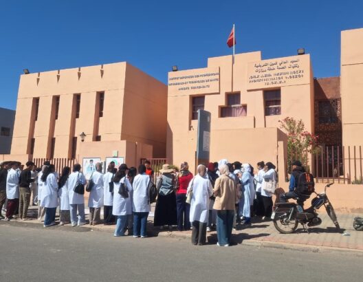 ورزازات.. احتجاجات طلبة وخريجي التمريض للمطالبة بالتعويض عن التداريب والتوظيف (فيديو)