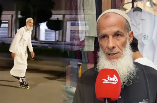قصة مسن يتزلج بمهارة في شوارع سلا