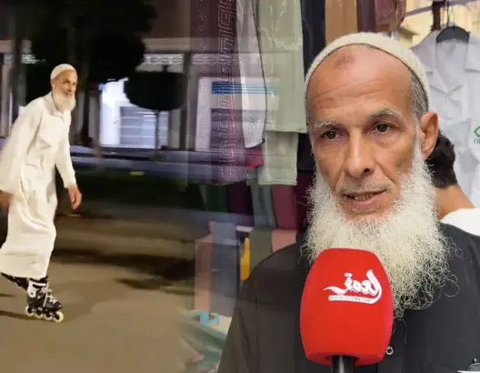 قصة مسن يتزلج بمهارة في شوارع سلا