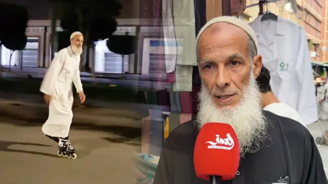 قصة مسن يتزلج بمهارة في شوارع سلا