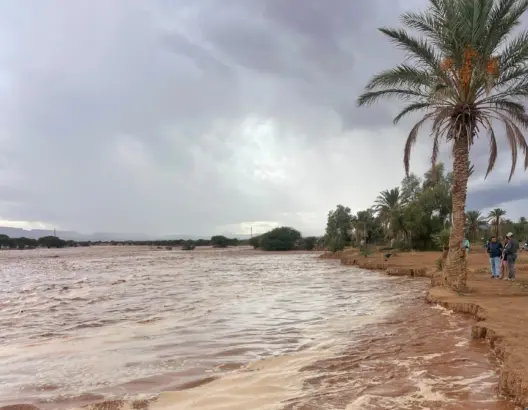 زاكورة.. سيول واد تاملالت تهدد تنومريت وواحتها