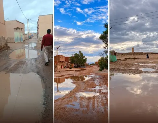 سيول وأزقة غارقة ومنازل مهددة.. الأمطار تعري عورة البنية التحتية بدرعة تافيلالت