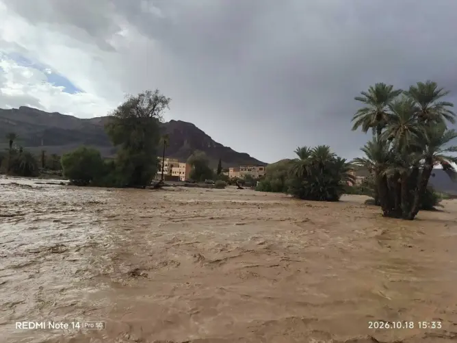 فيضان واد بالجنوب الشرقي